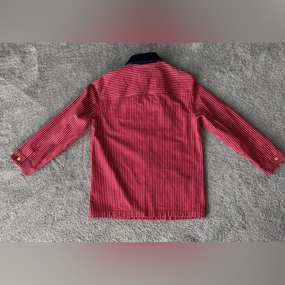 Vtg Ralph Lauren Jeans Co Blue Corduroy Collar Red Pinstriped Chore Barn Jacket - Picture 9 of 16